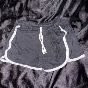 Women's Gray Athletic Shorts with White Trim